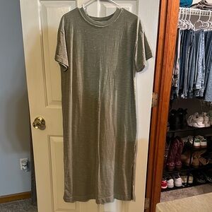 Casual Olive Green T-Shirt Dress